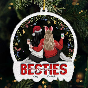 Custom Acrylic Ornament - Personalized Christmas Best Friend Birthday Gifts For Women, Besties, Sisters, BFF - Through Years We Shine Stronger