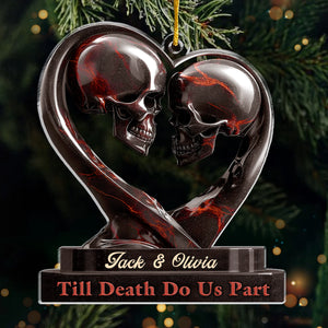 Custom Acrylic Ornament - Personalized Anniversary Christmas Wedding Gifts For Husband And Wife, Him And Her - Our Love Story Never Dies