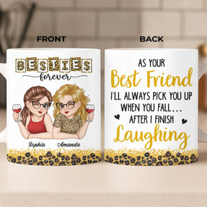 Custom Mug - Personalized Best Friend Birthday Gifts For Women, Besties, Sisters, BFF - Besties Make Every Day Brighter