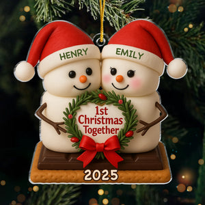 Custom Acrylic Ornament - Personalized Anniversary Christmas Wedding Gifts For Husband And Wife, Him And Her - Just Married, Still Merry