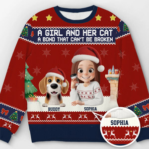 Custom Unisex Ugly Sweatshirt - Personalized Christmas Birthday Gifts For Dog Cat Lovers, Dog Dad And Mom, Cat Owners - Santa Claws Is Coming