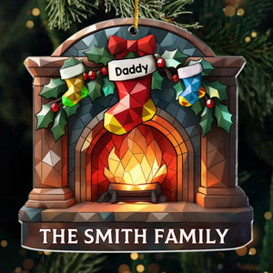 Custom Acrylic Ornament - Personalized Christmas Birthday Gifts For Mom, Dad, Kids - Love Makes A Family