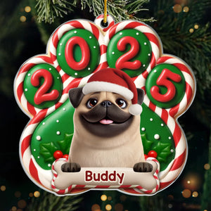 Custom Paw Acrylic Ornament - Personalized Christmas Birthday Gifts For Dog Lovers, Dog Dad And Mom - Santa Paws Is Coming