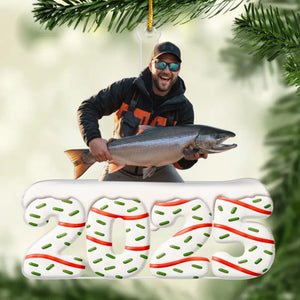 Custom Photo Acrylic Ornament - Personalized Christmas Birthday Fishing Gifts For Fisherman - The Big Catch Of Christmas