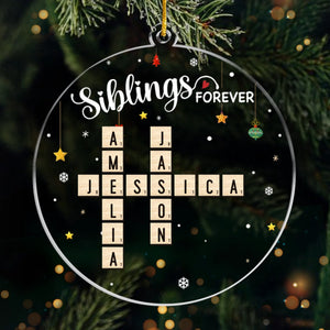 Custom Scrabble Acrylic Ornament - Personalized Christmas Birthday Gifts For Mom, Dad, Brother, Sister, Kids - Love Makes Every Day Home