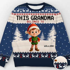 Custom Unisex Ugly Sweatshirt - Personalized Christmas Birthday Gifts For Grandpa, Grandma, Mom - Proud Grandpa Of The Cutest Elves In Town