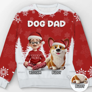 Custom Unisex Ugly Sweatshirt - Personalized Christmas Birthday Gifts For Dog Lovers, Dog Dad And Mom - Best Christmas Wingman Ever