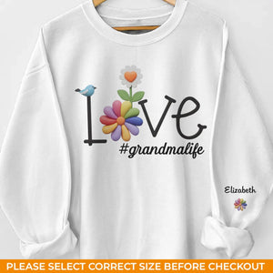 L'amour ne connaît aucune barrière - Sweat-shirt unisexe personnalisé avec motif sur la manche - Cadeau pour maman et grand-mère