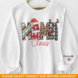 Grandma’s Love Shines Brightest At Christmas - Family Personalized Custom Unisex Sweatshirt With Design On Sleeve - Christmas Gift For Mom, Grandma