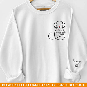 Custom Unisex Sweatshirt, Hoodie With Design On Sleeve - Personalized Christmas Birthday Gifts For Dog Lovers, Dog Dad And Mom - My Emotional Support Squad