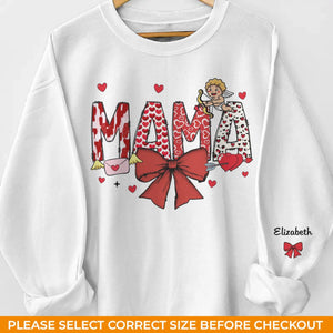Son amour est le lien qui nous unit - Sweat-shirt unisexe personnalisé avec motif sur la manche - Cadeau pour maman, grand-mère