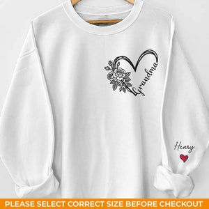 Custom Unisex Sweatshirt, Hoodie With Design On Sleeve - Personalized Birthday Gifts For Mom, Grandma - Loved Beyond Limits