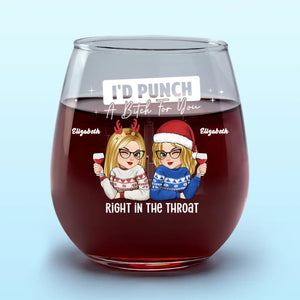 Ensemble, on rit plus fort ! Verre à vin personnalisé pour meilleure amie ! Cadeau de Noël pour les meilleures amies, les meilleures amies et les sœurs