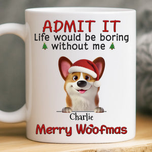 Custom Mug - Personalized Christmas Birthday Gifts For Dog Lovers, Dog Dad And Mom - Santa’s Favorite Troublemaker