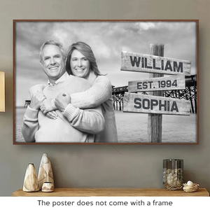Photo personnalisée que nous avons aimée d'un amour qui était plus que de l'amour - Affiche horizontale personnalisée pour couple - Cadeau pour mari et femme, anniversaire
