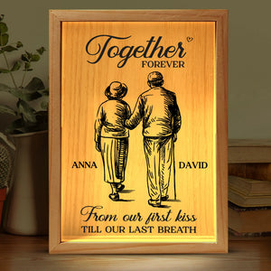 Custom Frame Light Box - Personalized Anniversary Wedding Gifts For Husband And Wife, Him And Her - Our Love Lights The Way