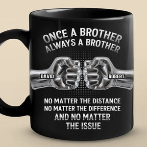 Custom Black Mug - Personalized Birthday Gifts For Brother - Forever My Brother