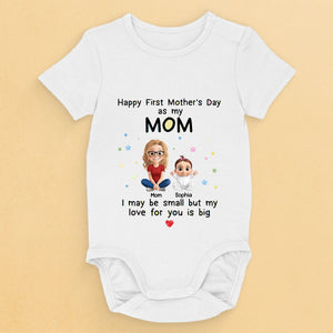 Custom First Mother's Day Baby Onesie - Personalized Baby Shower, Gender Reveal Gifts For New Moms, New Dads, New Parents - Our Greatest Gift