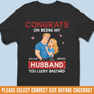 Custom Unisex T-shirt, Premium T-shirt, Hoodie - Personalized Anniversary Wedding Gifts For Husband And Wife, Him And Her - Lucky To Be Loved By You