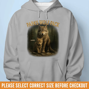 Papa's Wolf Pack - T-shirt unisexe personnalisé pour la famille, T-shirt premium, sweat à capuche - Fête des pères, cadeau pour papa, grand-père