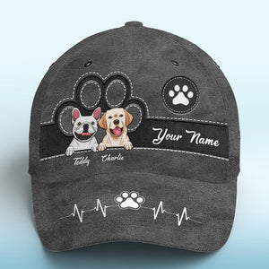 Casquette personnalisée « Keep Calm And Love Dogs » noire pour chien et chat, imprimé intégral, classique - Nouveauté, cadeau pour propriétaires et amoureux des animaux.