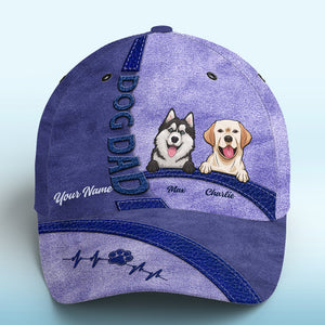 Le bonheur est un chiot bleu chaleureux – Bonnet personnalisé pour chien, casquette classique à imprimé intégral – Nouveauté, cadeau pour propriétaires et amoureux des animaux