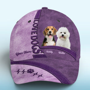 Photo personnalisée « La vie est meilleure avec un bébé en fourrure » violet – Chapeau personnalisé pour chien et chat, casquette classique à imprimé intégral – Nouveauté, cadeau pour les propriétaires et les amoureux des animaux