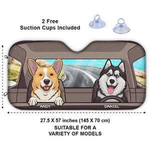 Chiens et chats - Pare-soleil auto personnalisé - Cadeau pour les amoureux des animaux