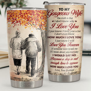 Je ne sais pas pourquoi je t'aime, je sais juste que je t'aime beaucoup - Gobelet - À ma femme, cadeau pour femme, anniversaire, fiançailles, mariage, cadeau de mariage