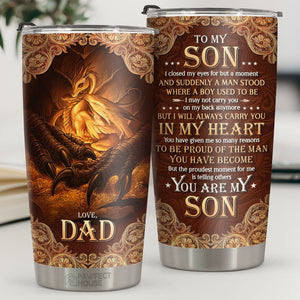Le moment dont je suis le plus fier est de dire aux autres que tu es mon fils - Tumbler - À mon fils, cadeau pour fils, cadeau de papa pour fils, cadeau d'anniversaire pour fils