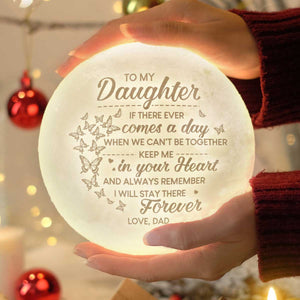Je resterai dans ton cœur pour toujours - Lampe de lune - À ma fille, cadeau pour fille, cadeau de papa pour fille, cadeau d'anniversaire pour fille, cadeau de Noël