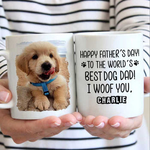 Happy Father's day To The World's Best Dog/Cat Dad - Gift for Dad, Funny Personalized Cat Mug.