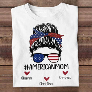 American Mom - Gift For 4th Of July - Personalized Unisex T-Shirt.