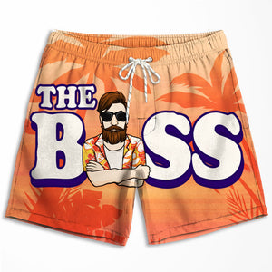 Boss & The Real Boss - Short de plage personnalisé pour couple - Cadeau pour couple, mari et femme