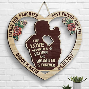 Père et fille, meilleur ami pour la vie - Cadeau pour papa - Panneau en bois personnalisé