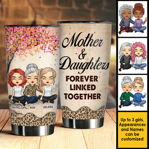 Mère et filles liées à jamais - Cadeau pour maman, gobelet personnalisé