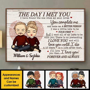Je t'aime et je t'aimerai jusqu'à ma mort - Cadeau pour couple, mari et femme - Affiche horizontale personnalisée