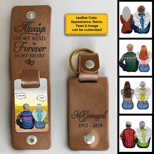 Tu es à jamais dans mon cœur - Porte-clés personnalisé en cuir PU - Cadeau commémoratif, cadeau de condoléances