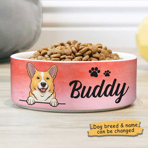 Pink Coral, Gift For Dog Lovers - Personalized Custom Dog Bowls.