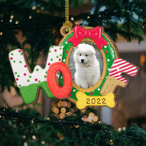 Biscuit Woof pour Noël - Décoration de Noël personnalisée en bois