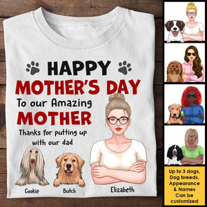Bonne fête des Mères à notre merveilleuse maman ! Merci d'avoir supporté notre papa ! Cadeau pour la fête des Mères, t-shirt unisexe personnalisé, sweat à capuche