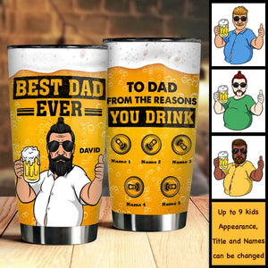 À papa, des raisons pour lesquelles tu bois - Cadeau pour papa, gobelet personnalisé