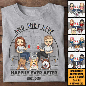 Ils vécurent heureux pour toujours - T-shirt unisexe personnalisé, sweat à capuche, sweat-shirt - Cadeau pour couple, mari et femme, anniversaire, fiançailles, mariage, cadeau de mariage