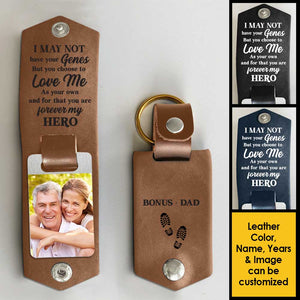 Tu es mon héros pour toujours ! Porte-clés personnalisé en cuir PU. Télécharger une image, cadeau pour papa.