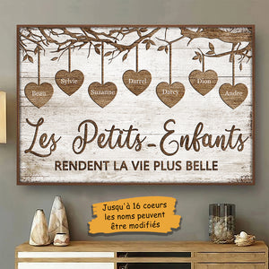 Les Petits-Enfants Rendent La Vie Plus Belle - Affiche horizontale personnalisée Français
