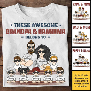 Grand-père et grand-mère géniaux - T-shirt et sweat à capuche unisexe personnalisés - Cadeau pour couple, mari et femme