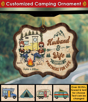 The Best Memories Are Made Around The Campfire - Gift For Camping Couples, Personalized Shaped Ornament.