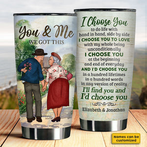 Je te choisis pour vivre avec toi - Verre personnalisé - Cadeau pour couple, mari et femme