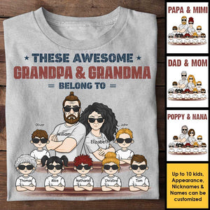 Grand-père et grand-mère géniaux - T-shirt et sweat à capuche unisexe personnalisés - Cadeau pour couple, mari et femme