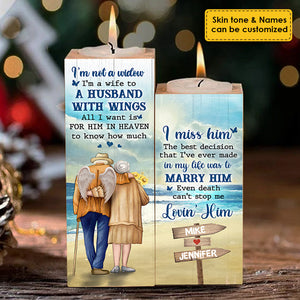 The Best Decision That I've Ever Made In My Life Was To Marry My Husband - Gift For Couples, Personalized Candle Holder.